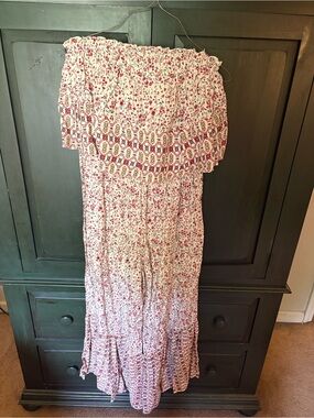 Japna Floral wide leg strapless romper